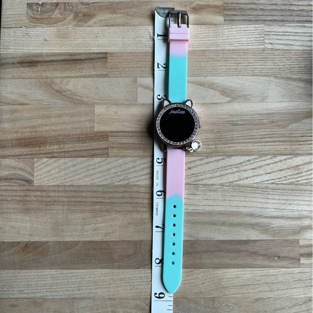 Justice girls digital cat ombre rhinestone watch NEW BATTERY